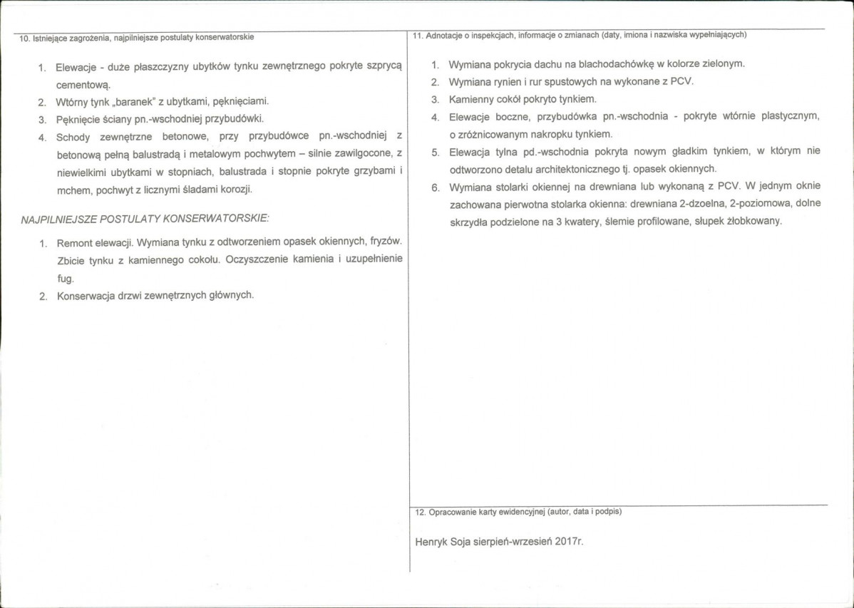 Karta obiektu niewpisanego do rejestru, skan nr 2