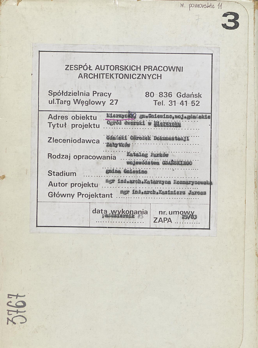 EP - Ewidencja parkowa, skan nr 1