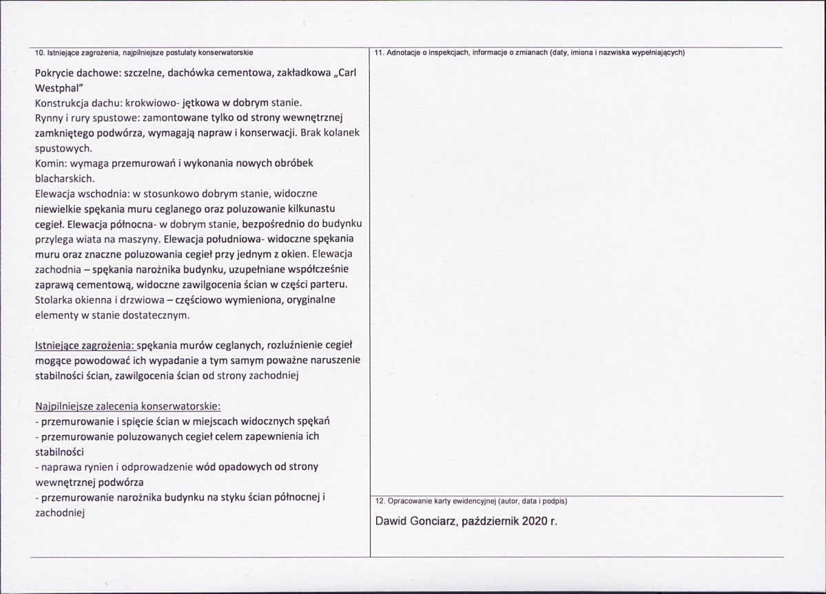 Karta obiektu niewpisanego do rejestru, skan nr 2