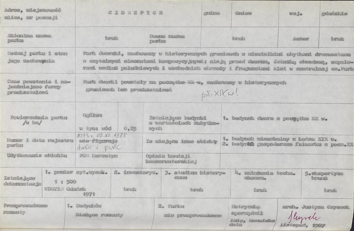 EP - Ewidencja parkowa, skan nr 5