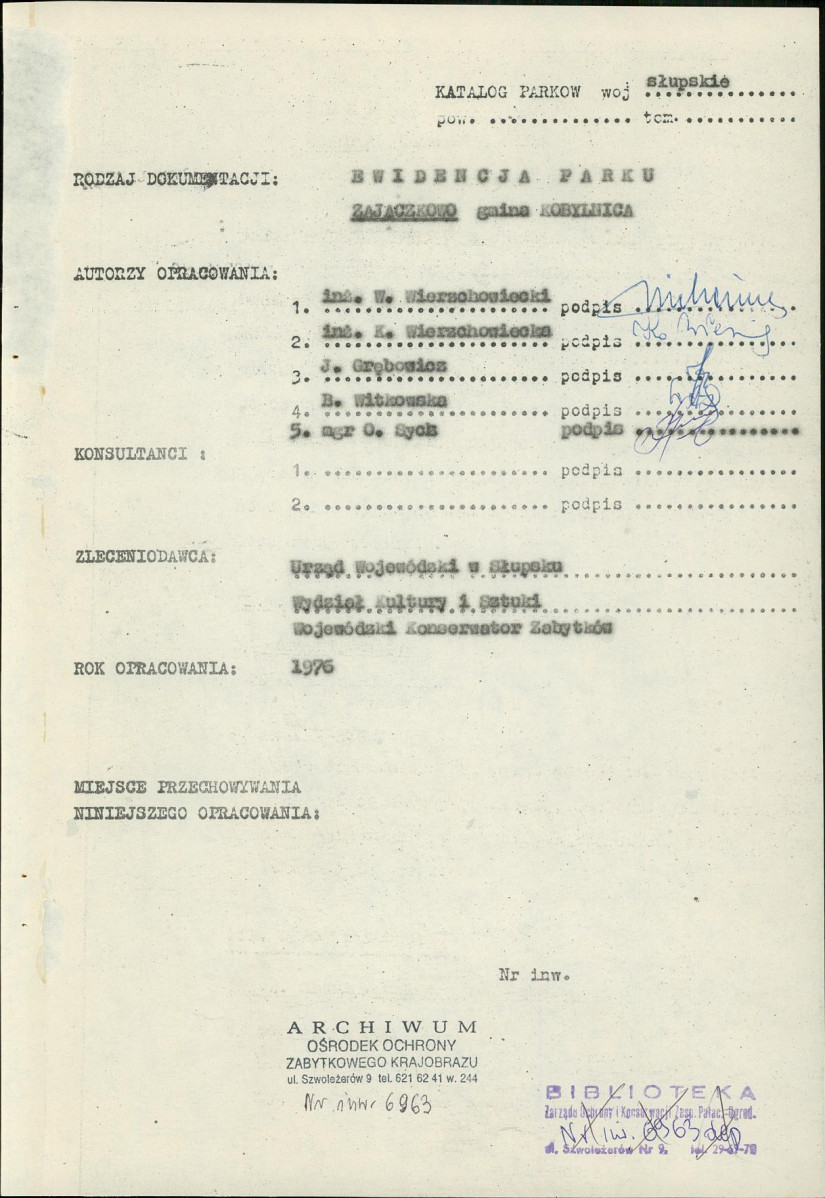 EP - Ewidencja parkowa, skan nr 4