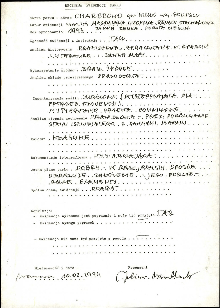 Ewidencja parkowa, skan nr 4