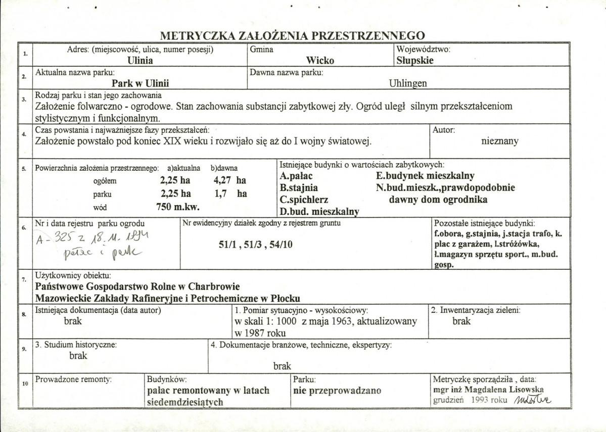 Ewidencja parkowa, skan nr 7
