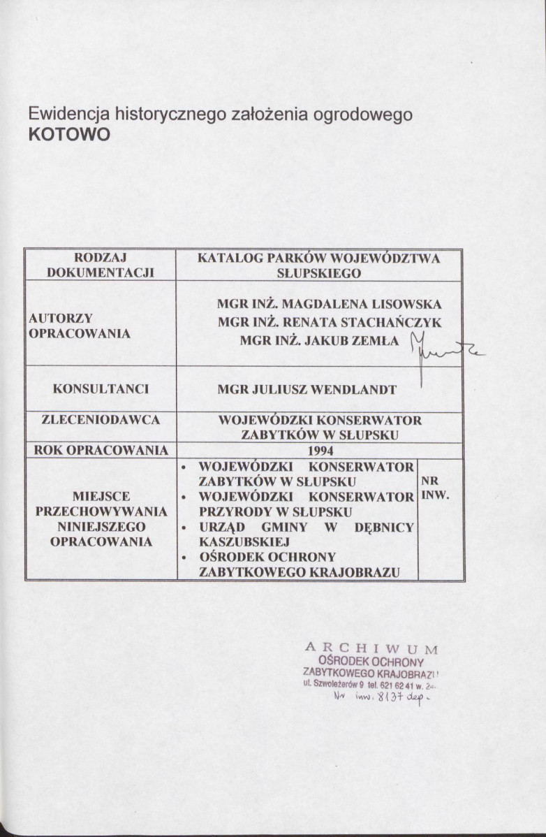 EP - Ewidencja parkowa, skan nr 5