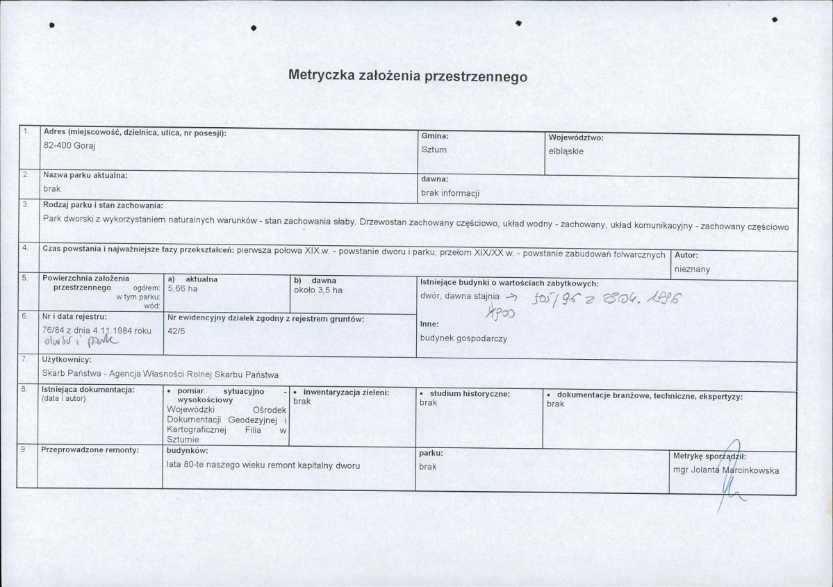 EP - Ewidencja parkowa, skan nr 7