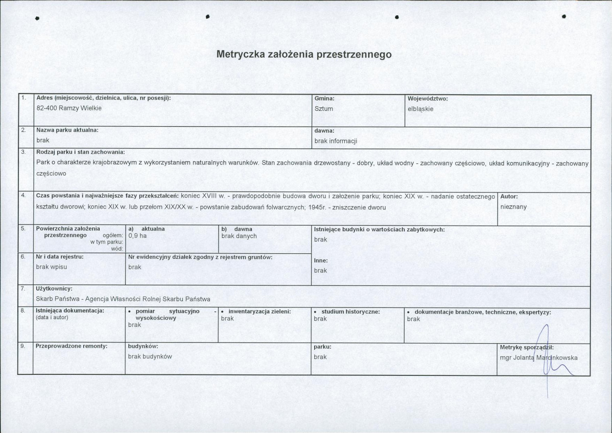 EP - Ewidencja parkowa, skan nr 7