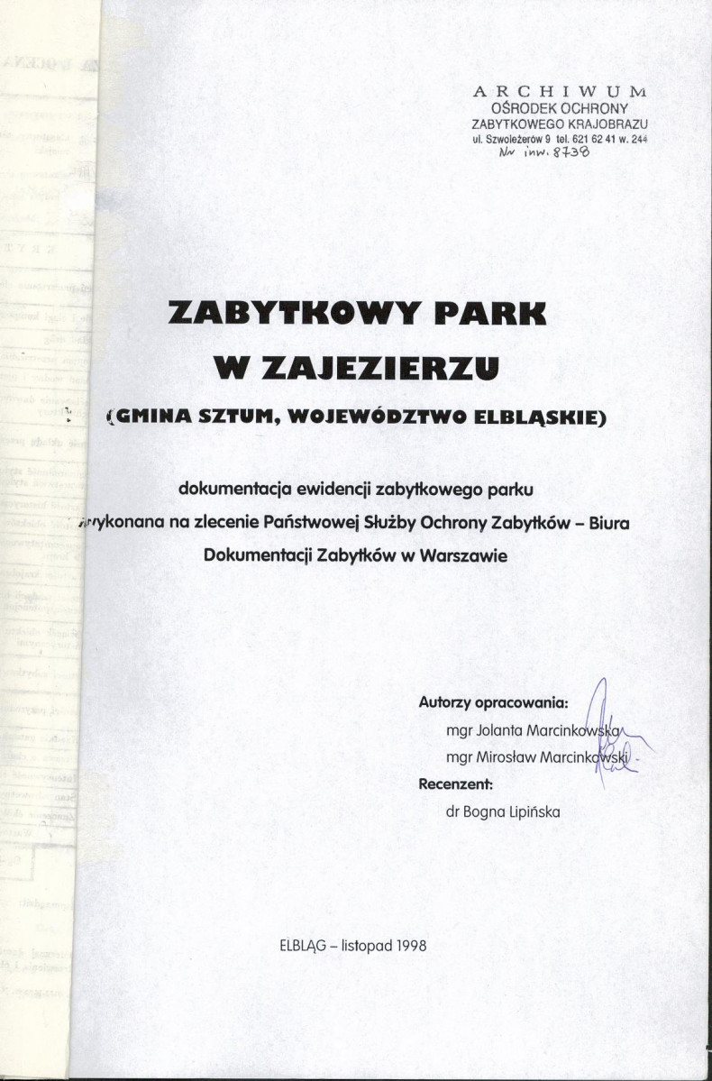 EP - Ewidencja parkowa, skan nr 4