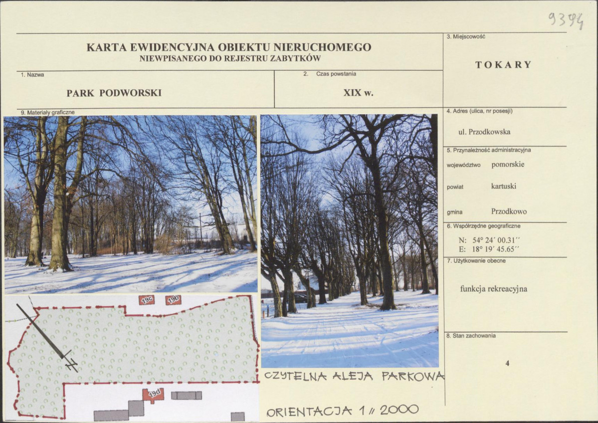 Karta obiektu niewpisanego do rejestru, skan nr 1