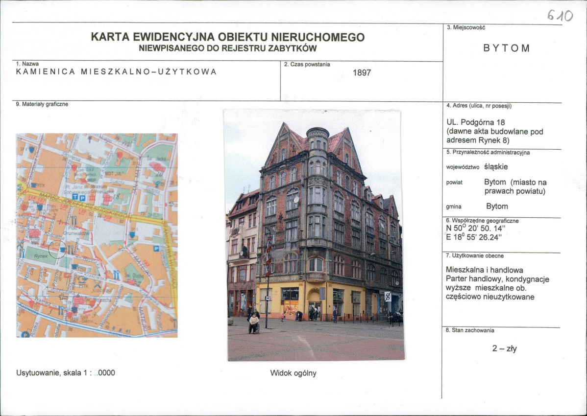 Karta obiektu niewpisanego do rejestru, skan nr 1