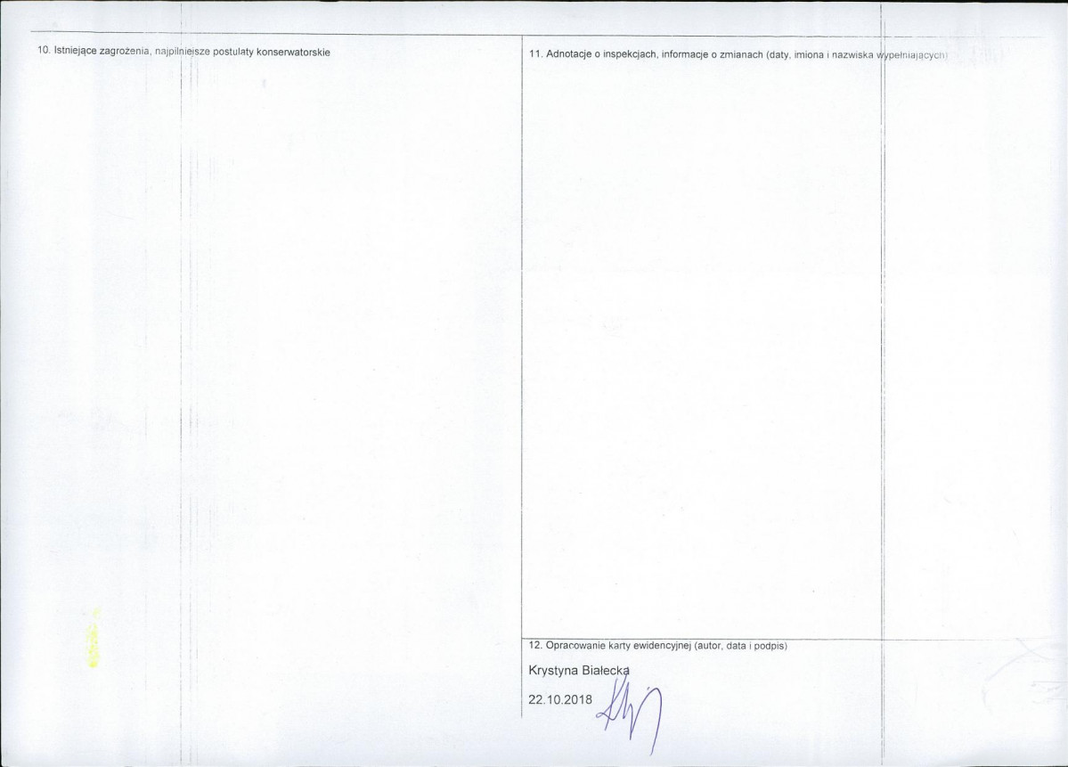 Karta obiektu niewpisanego do rejestru, skan nr 2
