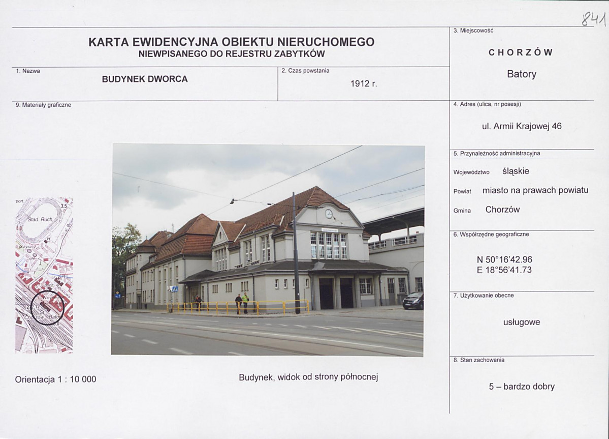 Karta obiektu niewpisanego do rejestru, skan nr 1