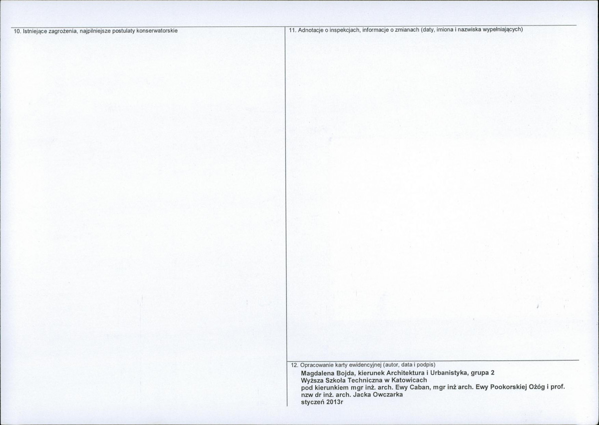 Karta obiektu niewpisanego do rejestru, skan nr 2