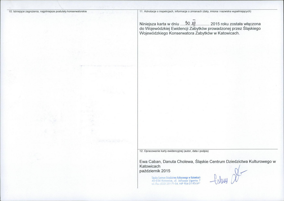 Karta obiektu niewpisanego do rejestru, skan nr 2