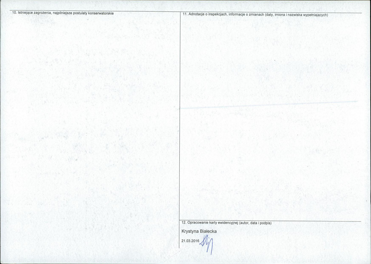 Karta obiektu niewpisanego do rejestru, skan nr 2
