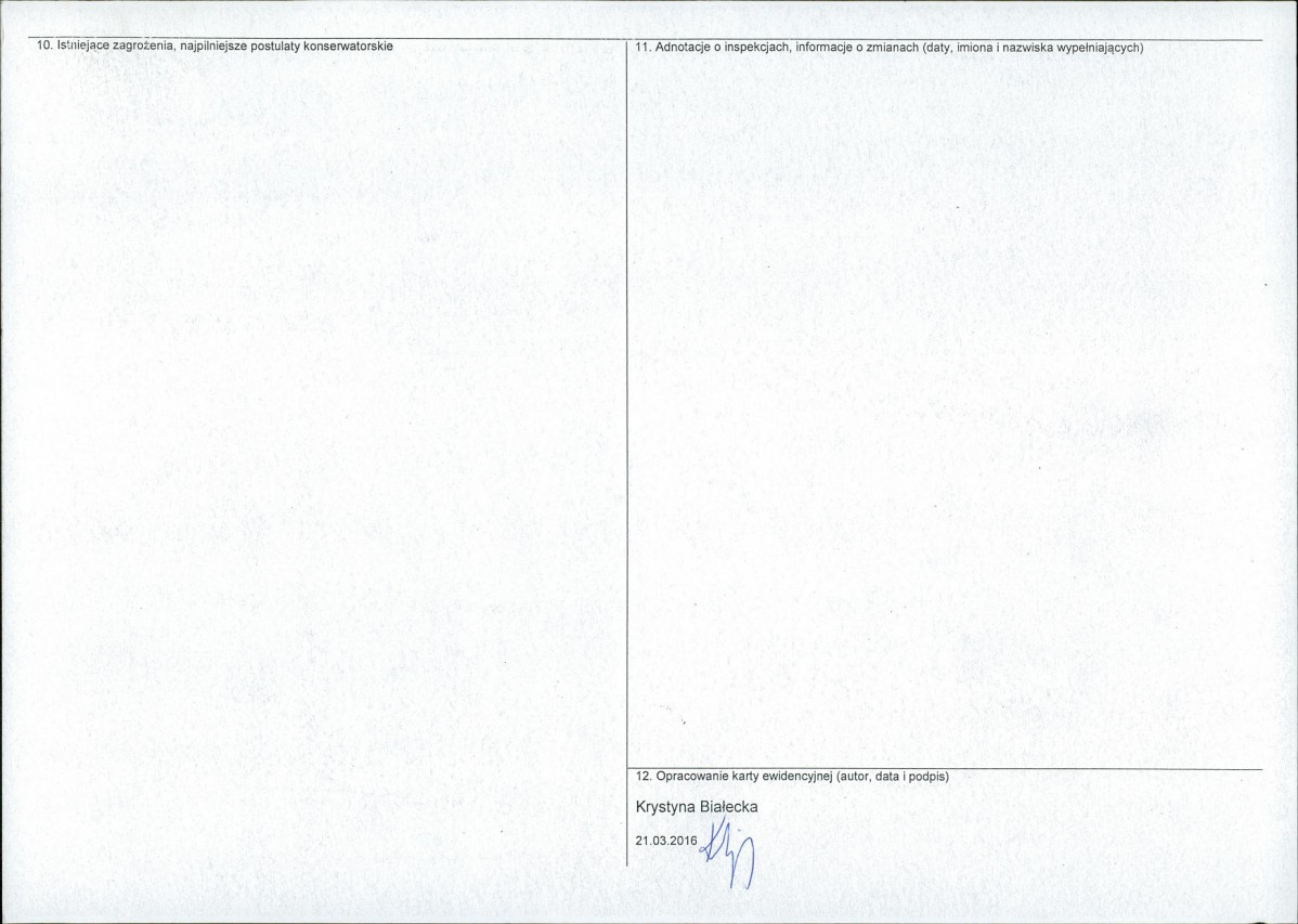 Karta obiektu niewpisanego do rejestru, skan nr 2