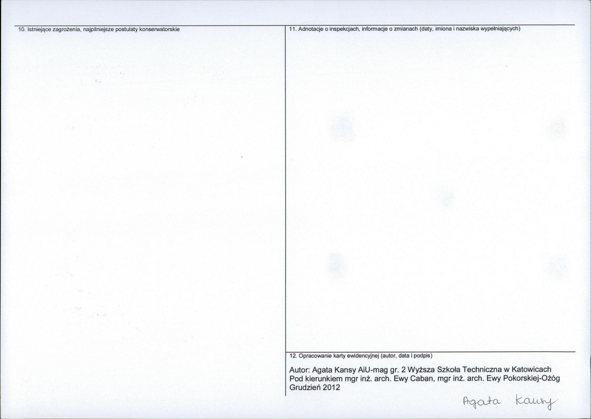 Karta obiektu niewpisanego do rejestru, skan nr 2