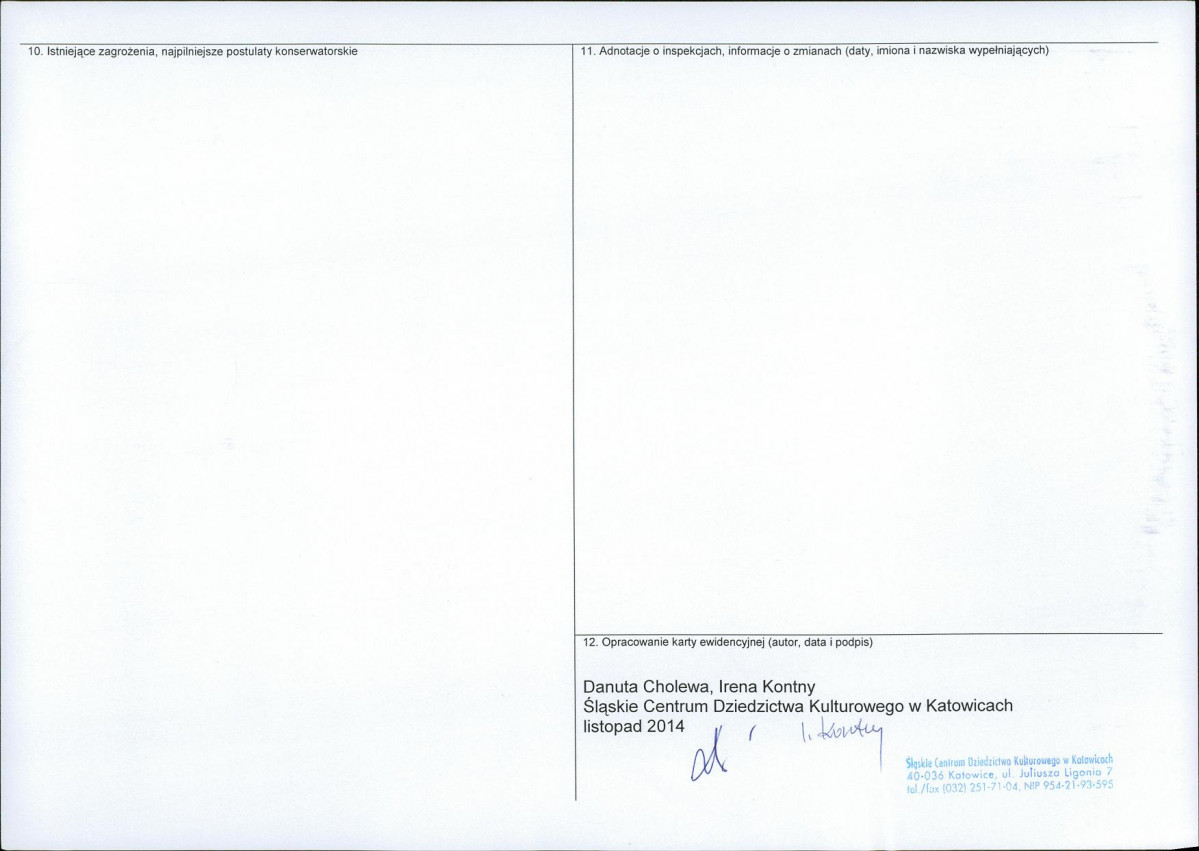 Karta obiektu niewpisanego do rejestru, skan nr 2