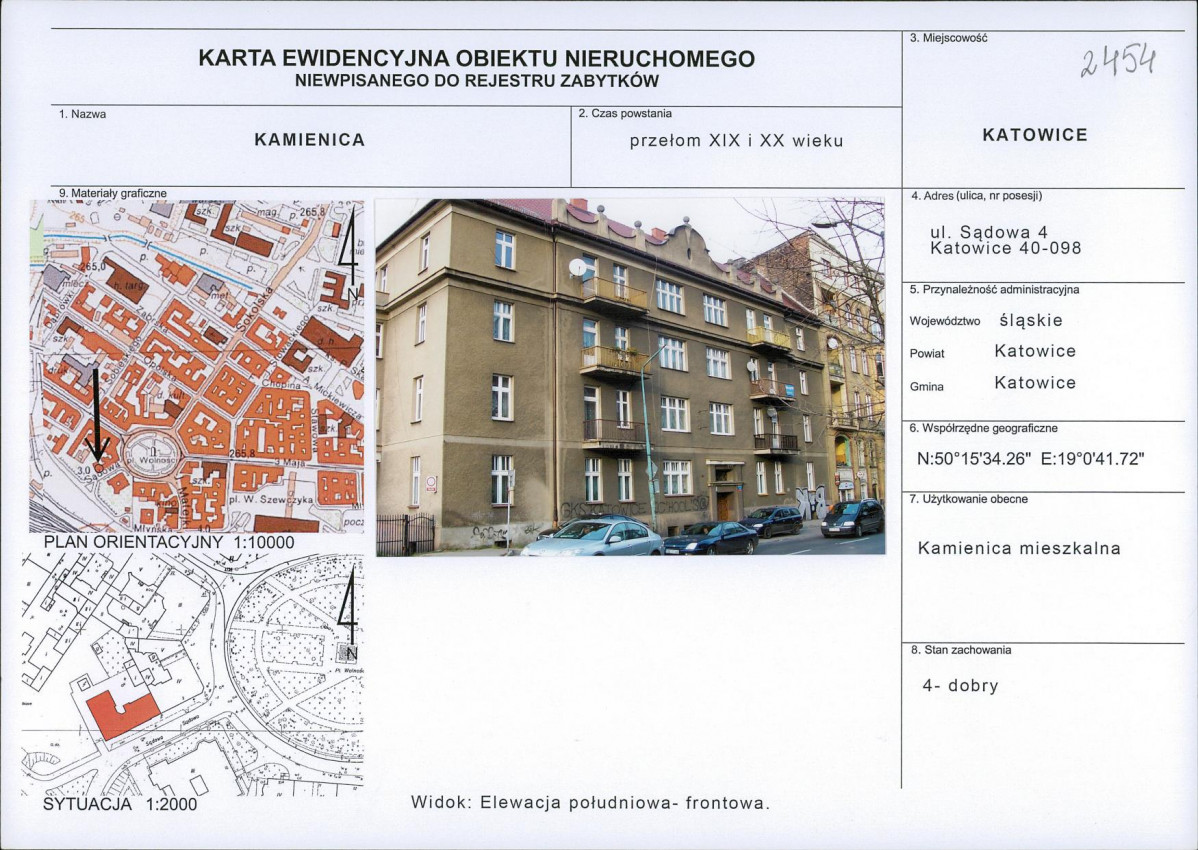 Karta obiektu niewpisanego do rejestru, skan nr 1