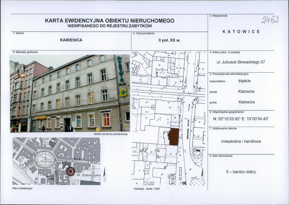 Karta obiektu niewpisanego do rejestru, skan nr 1