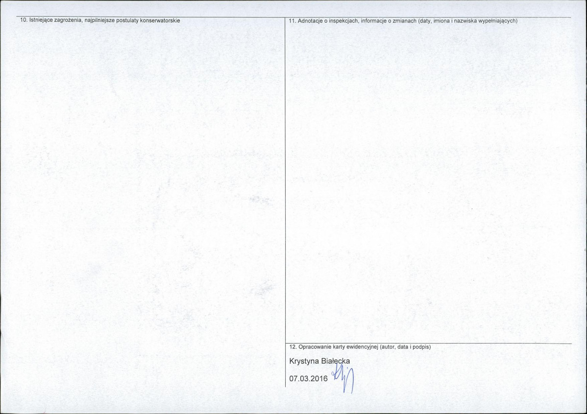 Karta obiektu niewpisanego do rejestru, skan nr 2