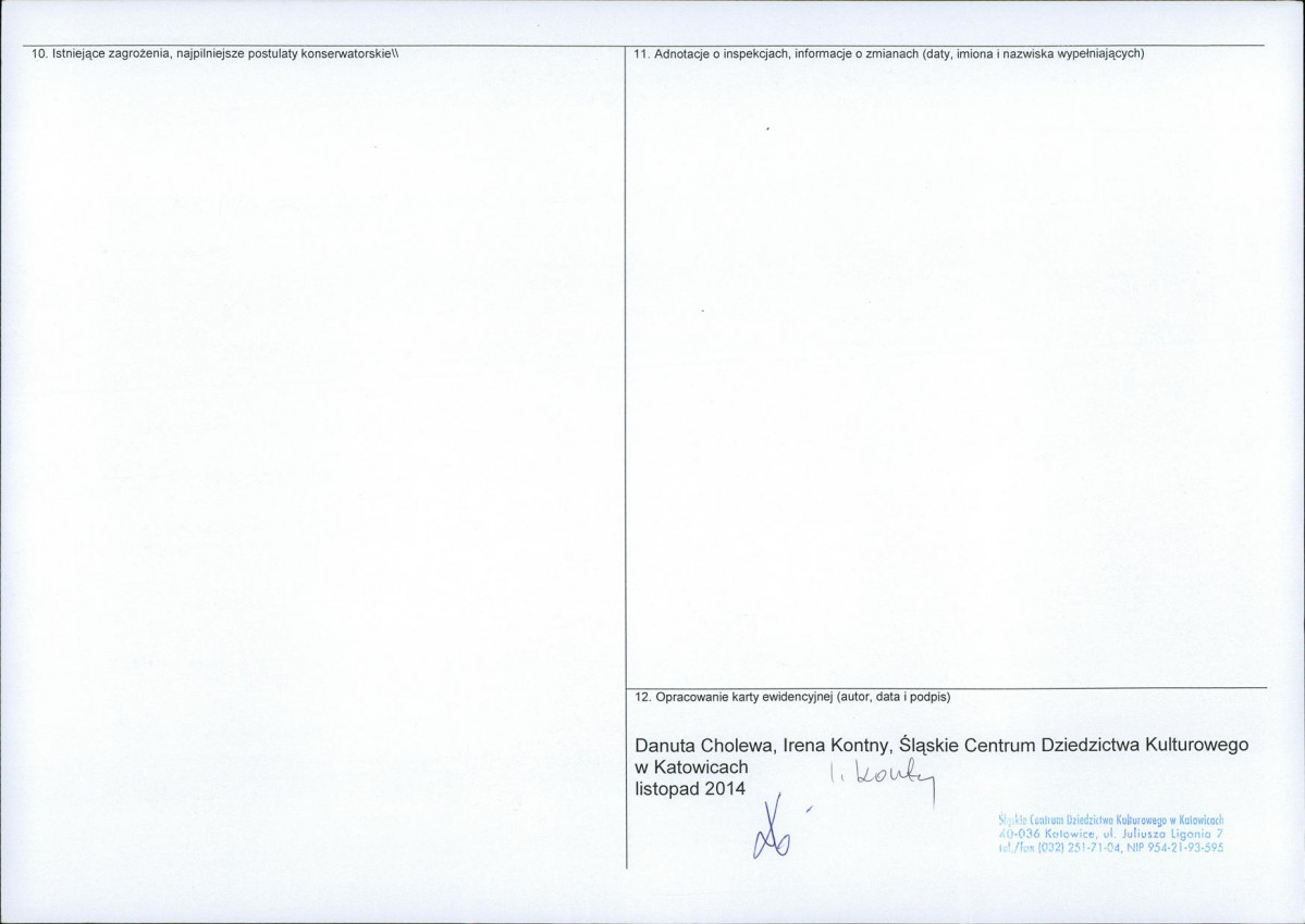 Karta obiektu niewpisanego do rejestru, skan nr 2