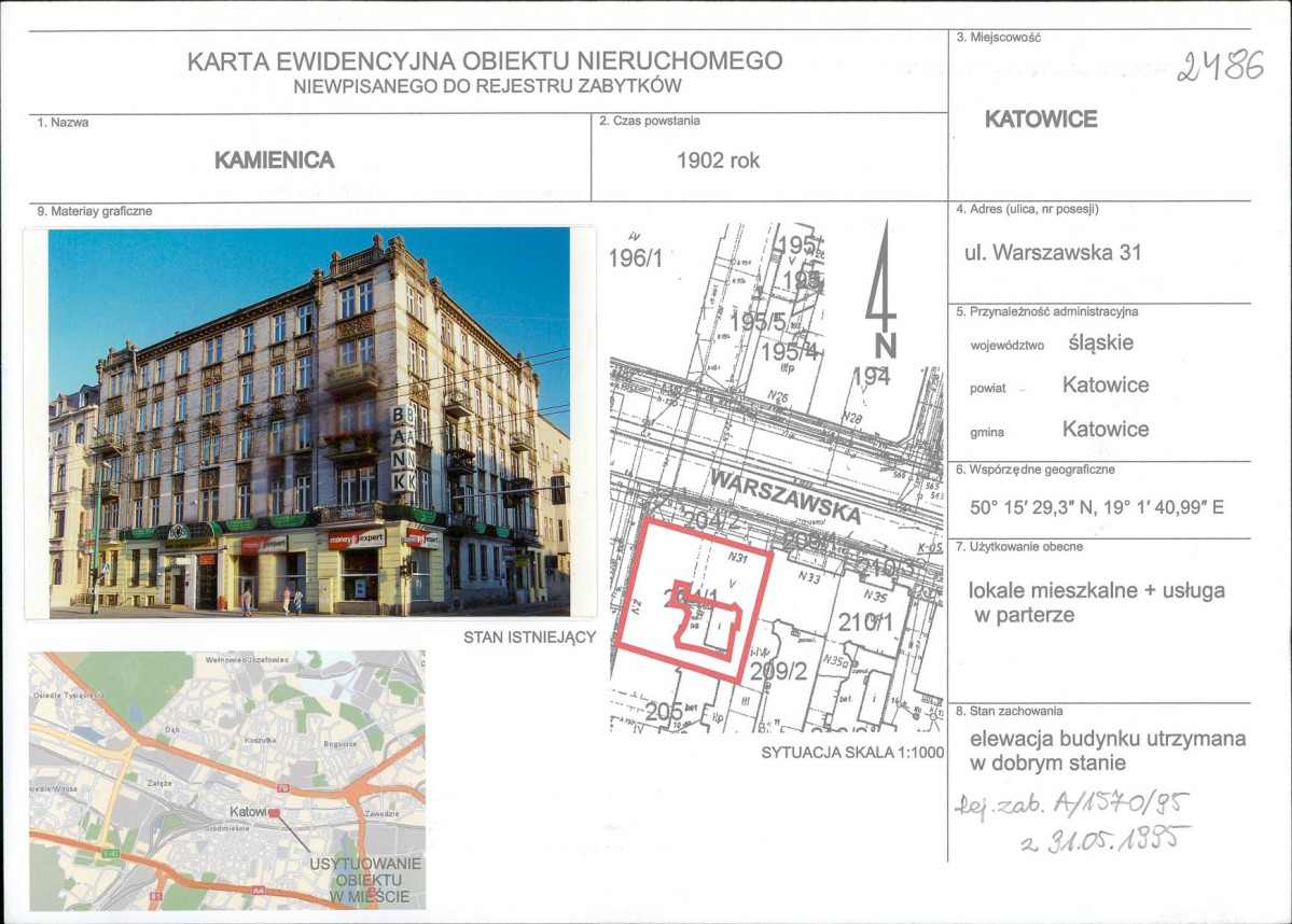 Karta obiektu niewpisanego do rejestru, skan nr 1