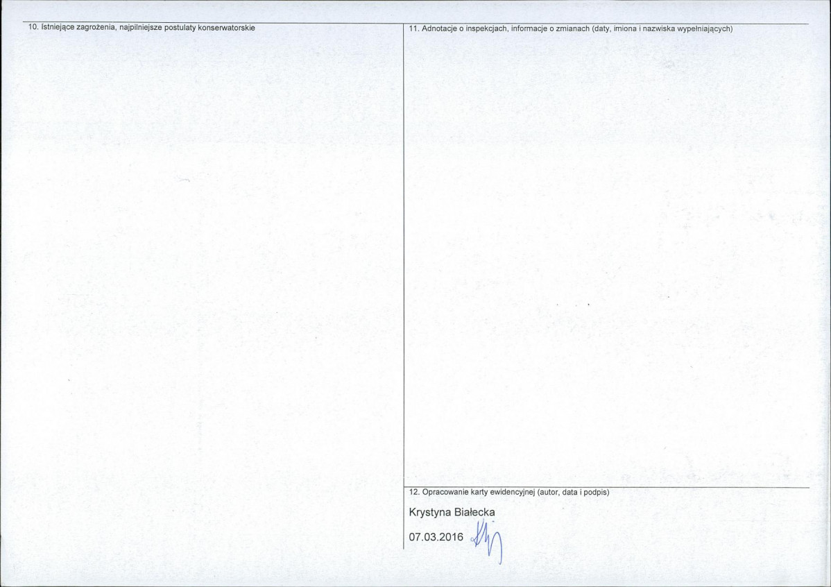 Karta obiektu niewpisanego do rejestru, skan nr 2