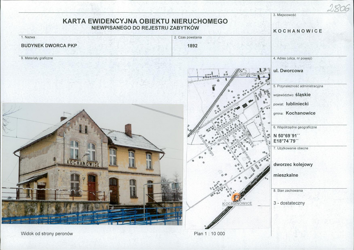 Karta obiektu niewpisanego do rejestru, skan nr 1