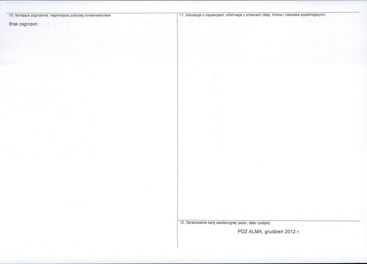 Karta obiektu niewpisanego do rejestru, skan nr 2