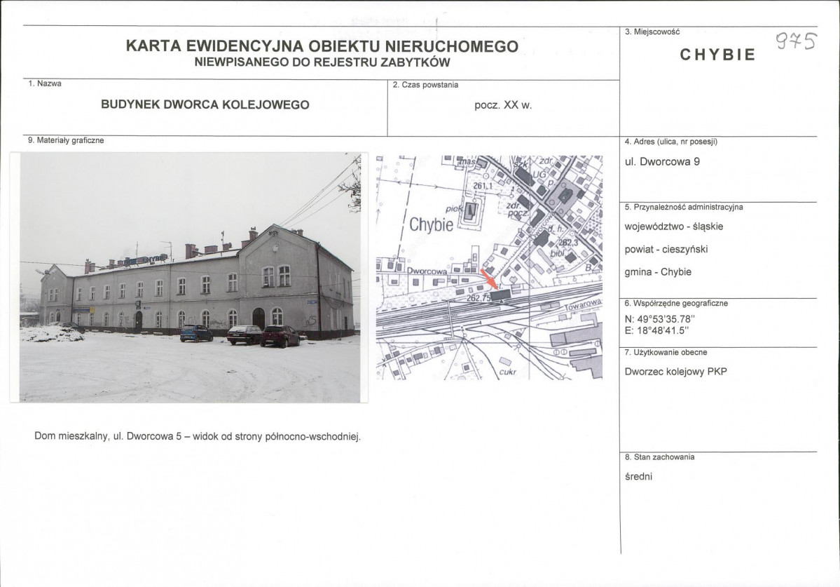 Karta obiektu niewpisanego do rejestru, skan nr 1