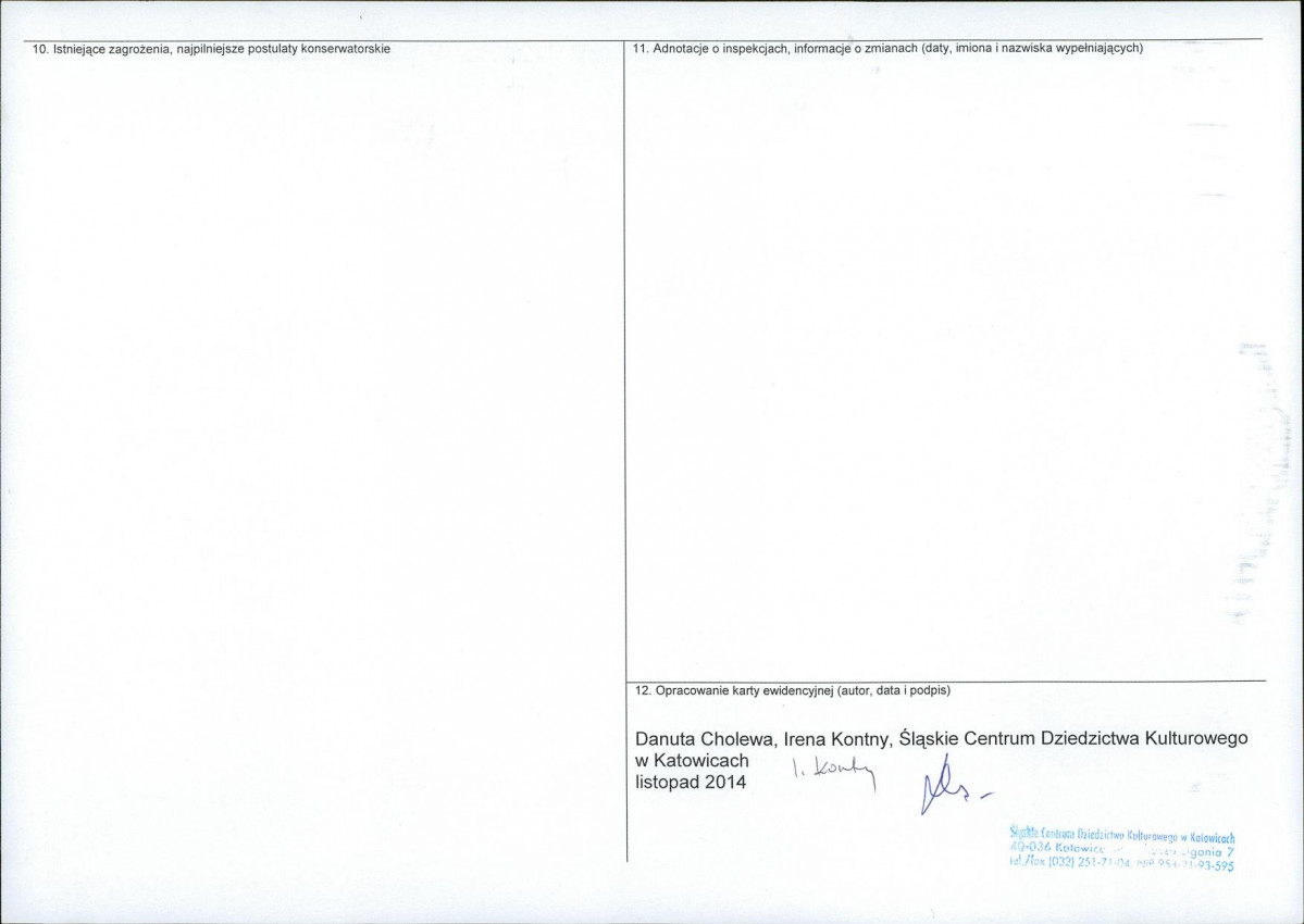 Karta obiektu niewpisanego do rejestru, skan nr 2