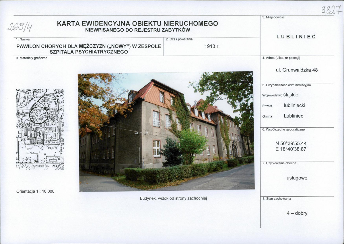Karta obiektu niewpisanego do rejestru, skan nr 1