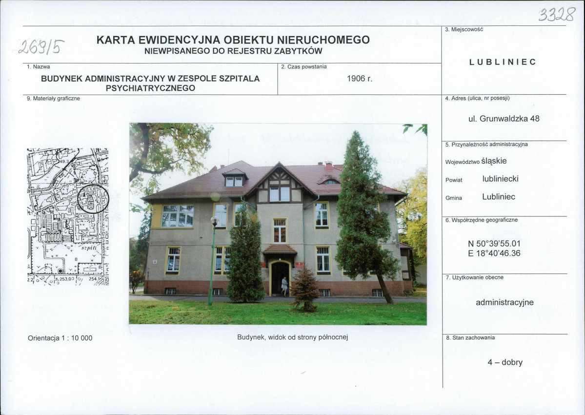 Karta obiektu niewpisanego do rejestru, skan nr 1