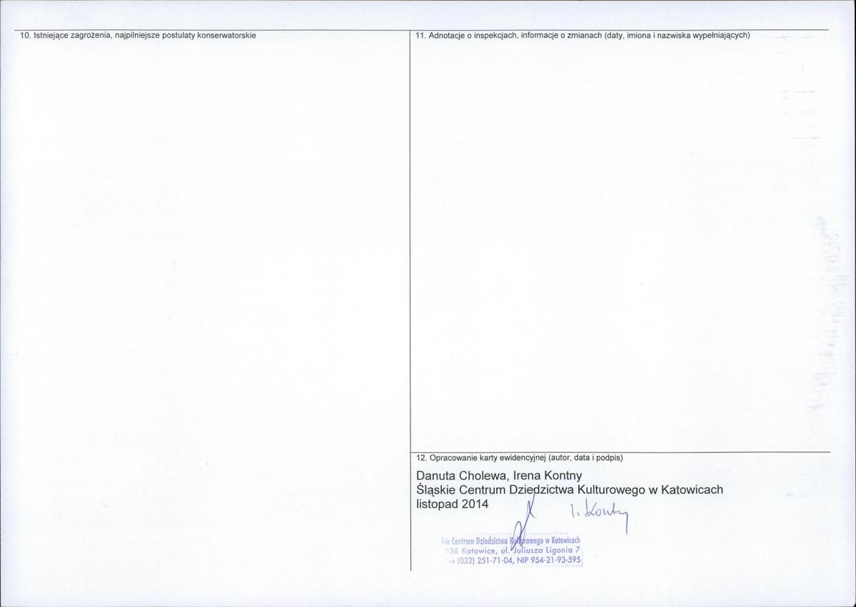 Karta obiektu niewpisanego do rejestru, skan nr 2
