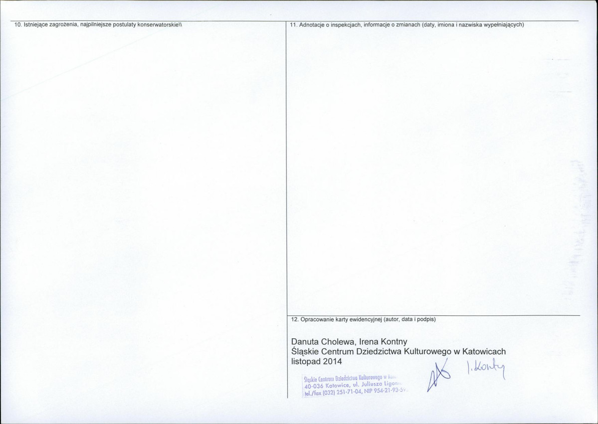 Karta obiektu niewpisanego do rejestru, skan nr 2