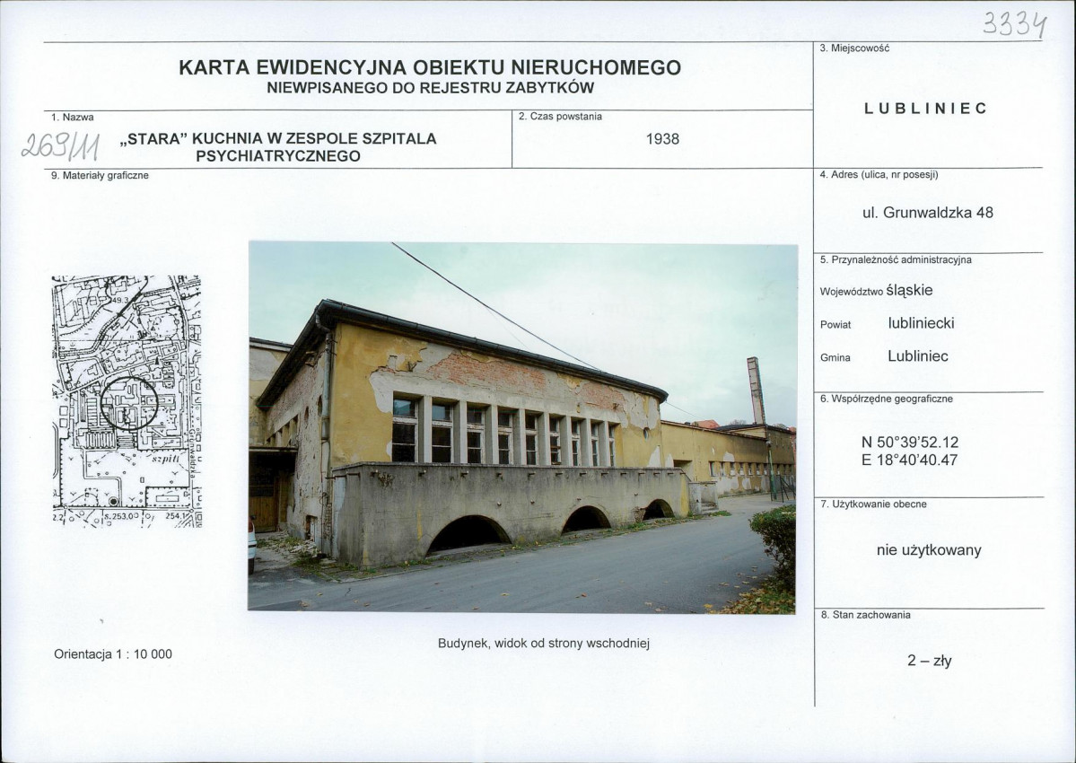 Karta obiektu niewpisanego do rejestru, skan nr 1