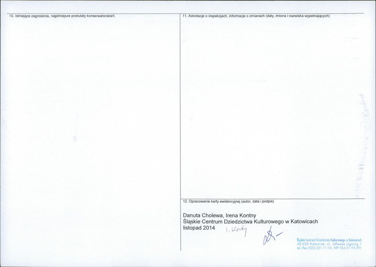 Karta obiektu niewpisanego do rejestru, skan nr 2