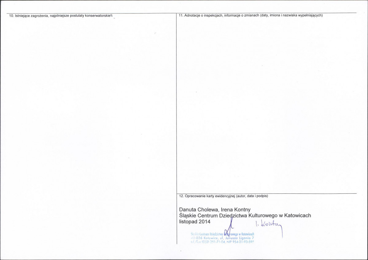Karta obiektu niewpisanego do rejestru, skan nr 2