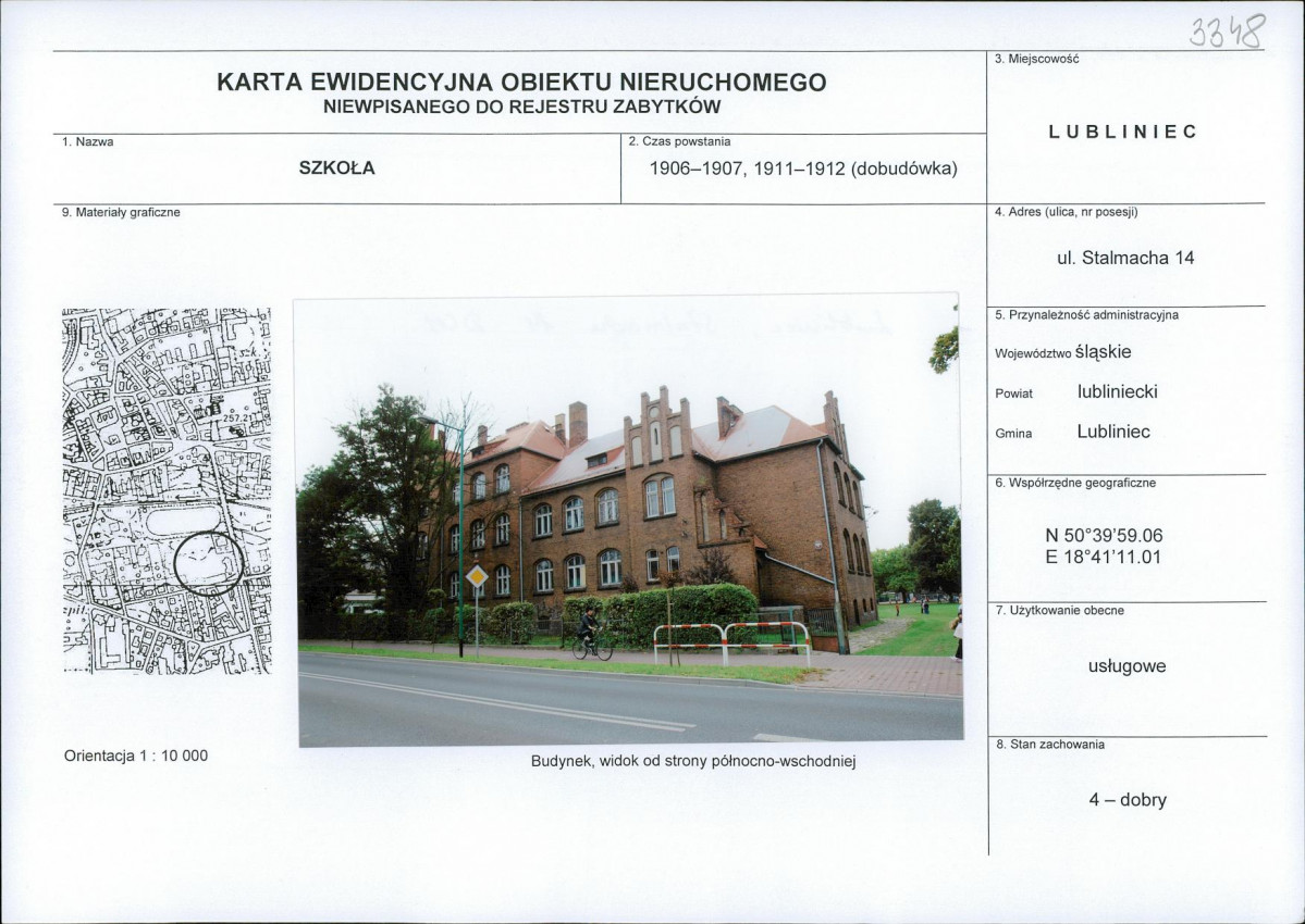 Karta obiektu niewpisanego do rejestru, skan nr 1