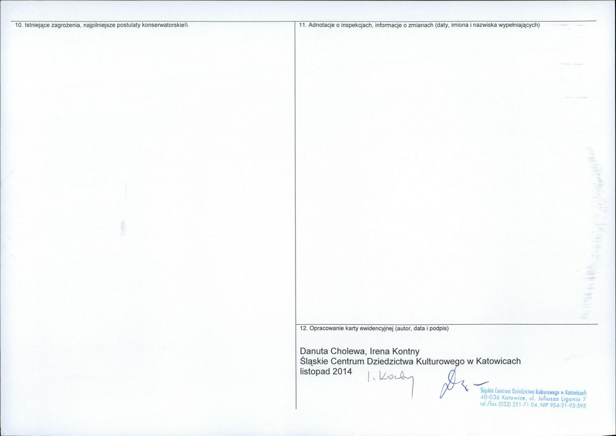 Karta obiektu niewpisanego do rejestru, skan nr 2