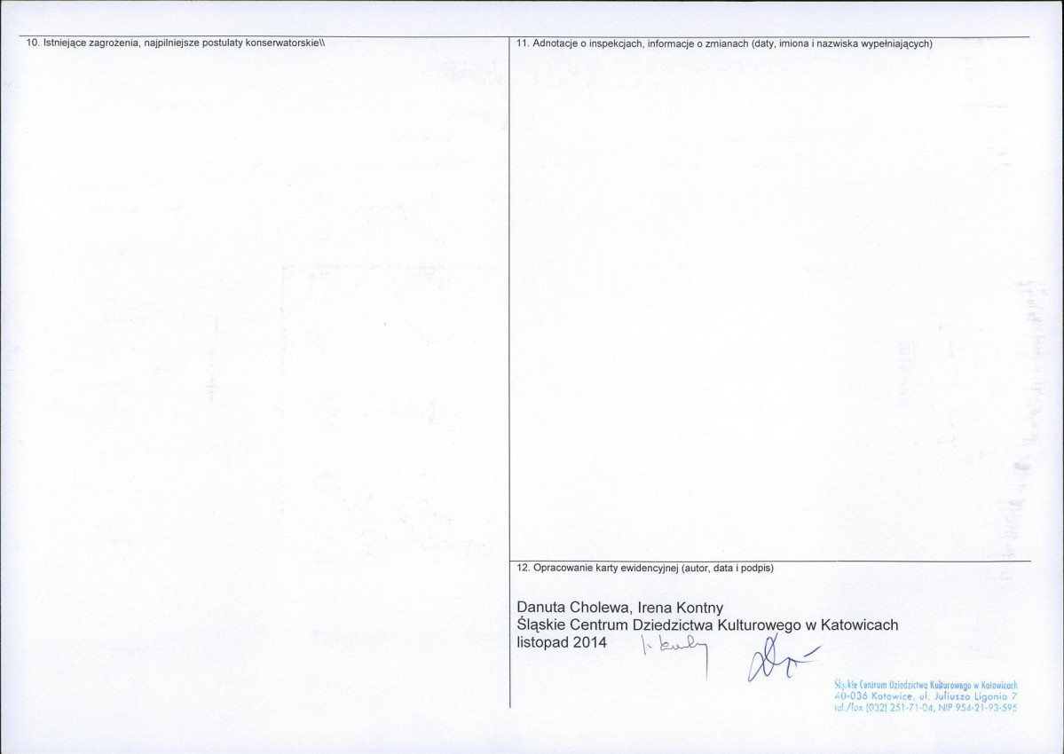Karta obiektu niewpisanego do rejestru, skan nr 2