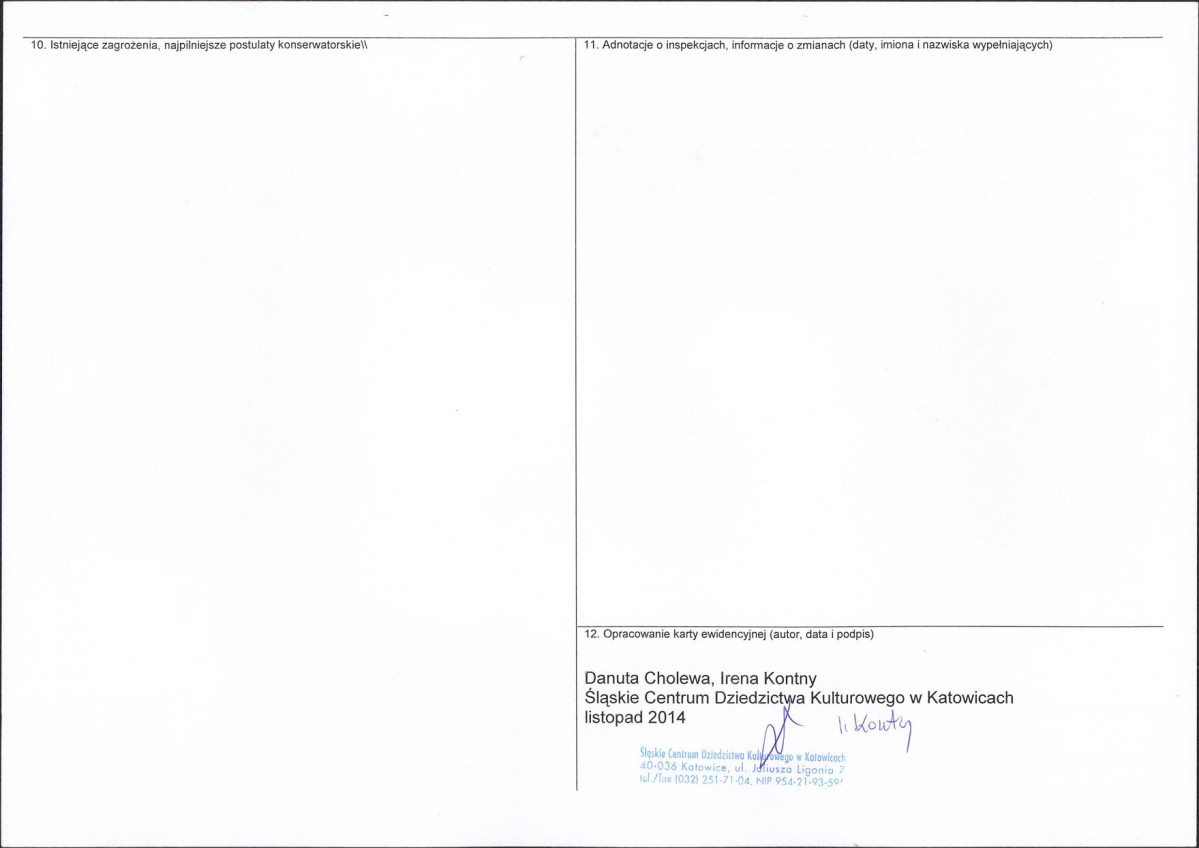 Karta obiektu niewpisanego do rejestru, skan nr 2