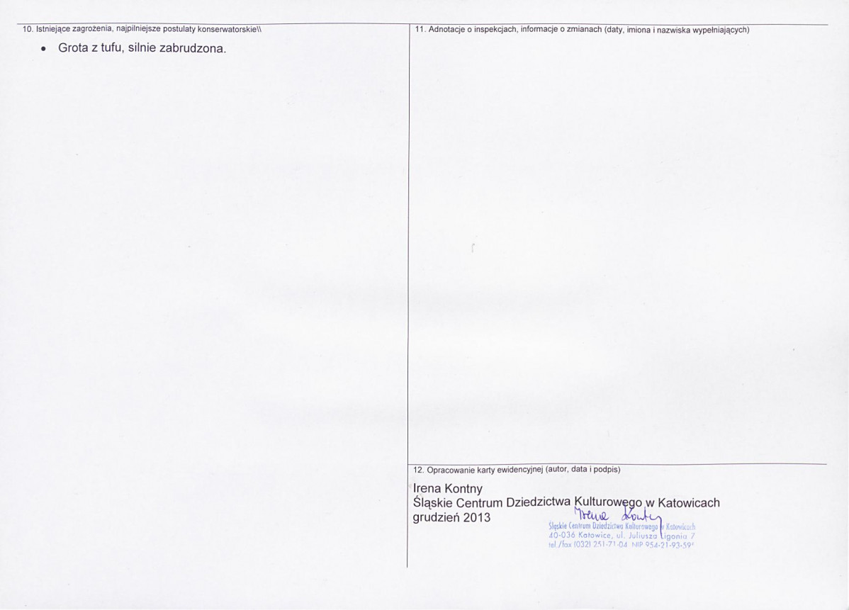 Karta obiektu niewpisanego do rejestru, skan nr 2