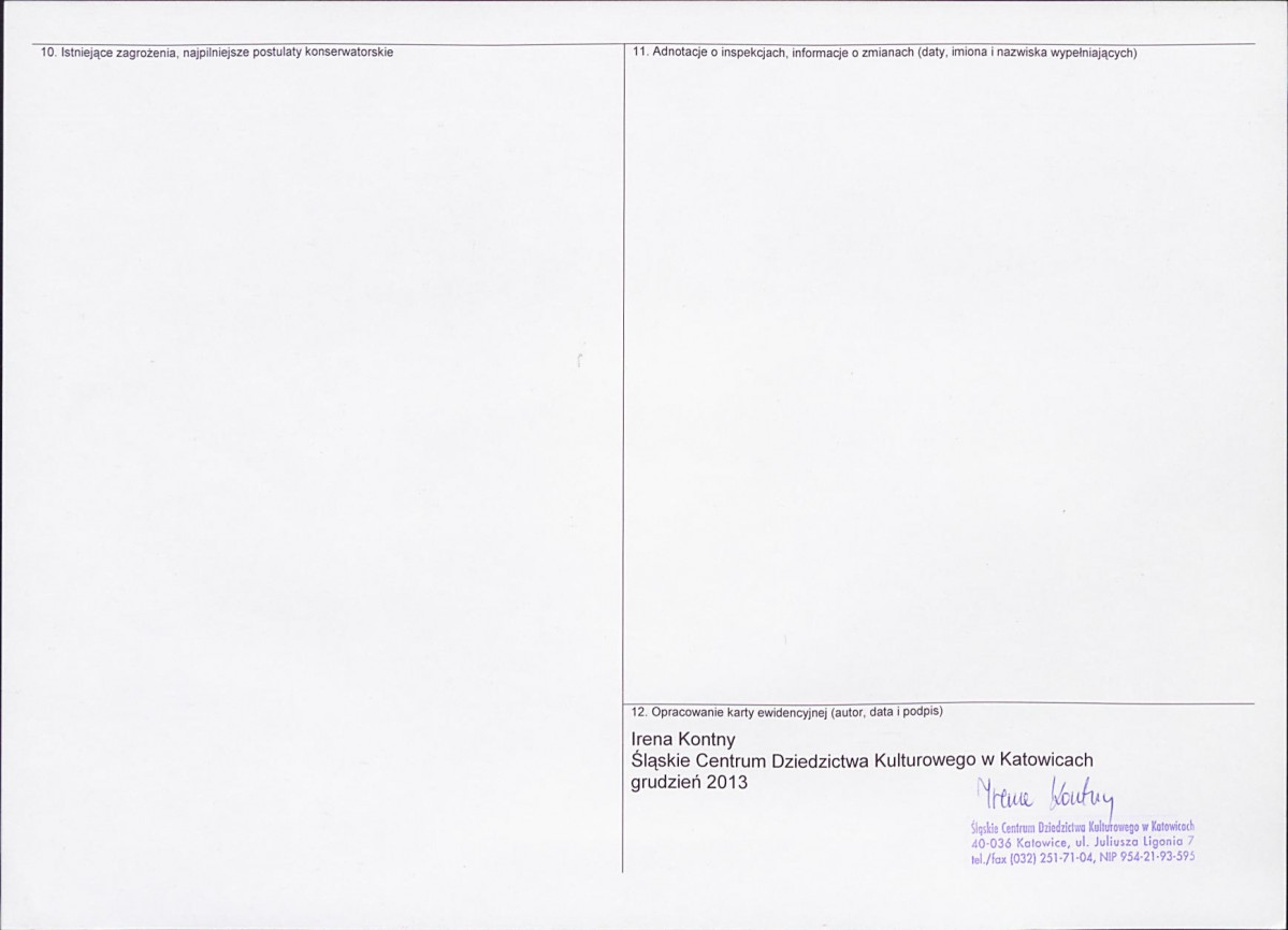 Karta obiektu niewpisanego do rejestru, skan nr 2