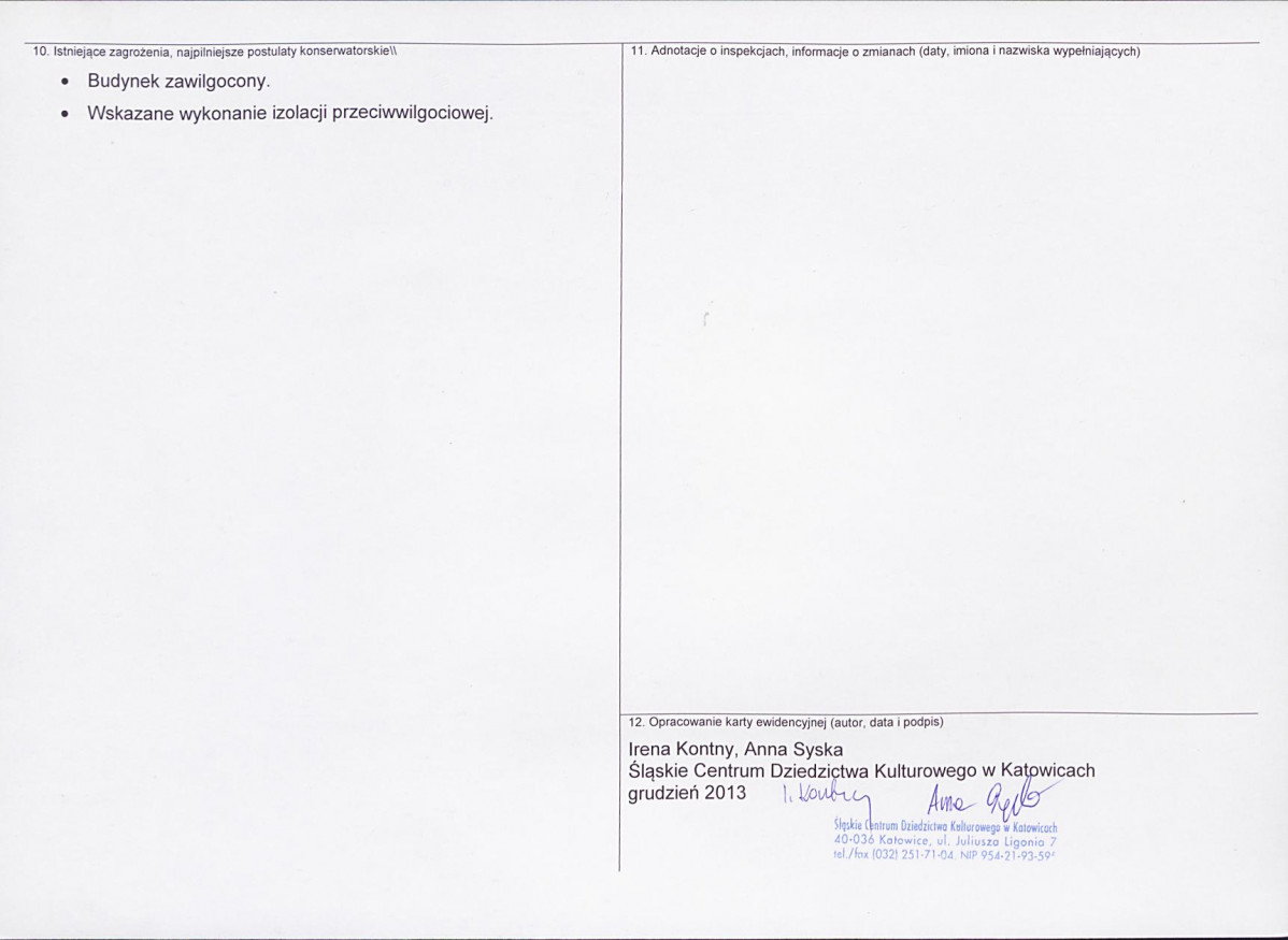 Karta obiektu niewpisanego do rejestru, skan nr 2