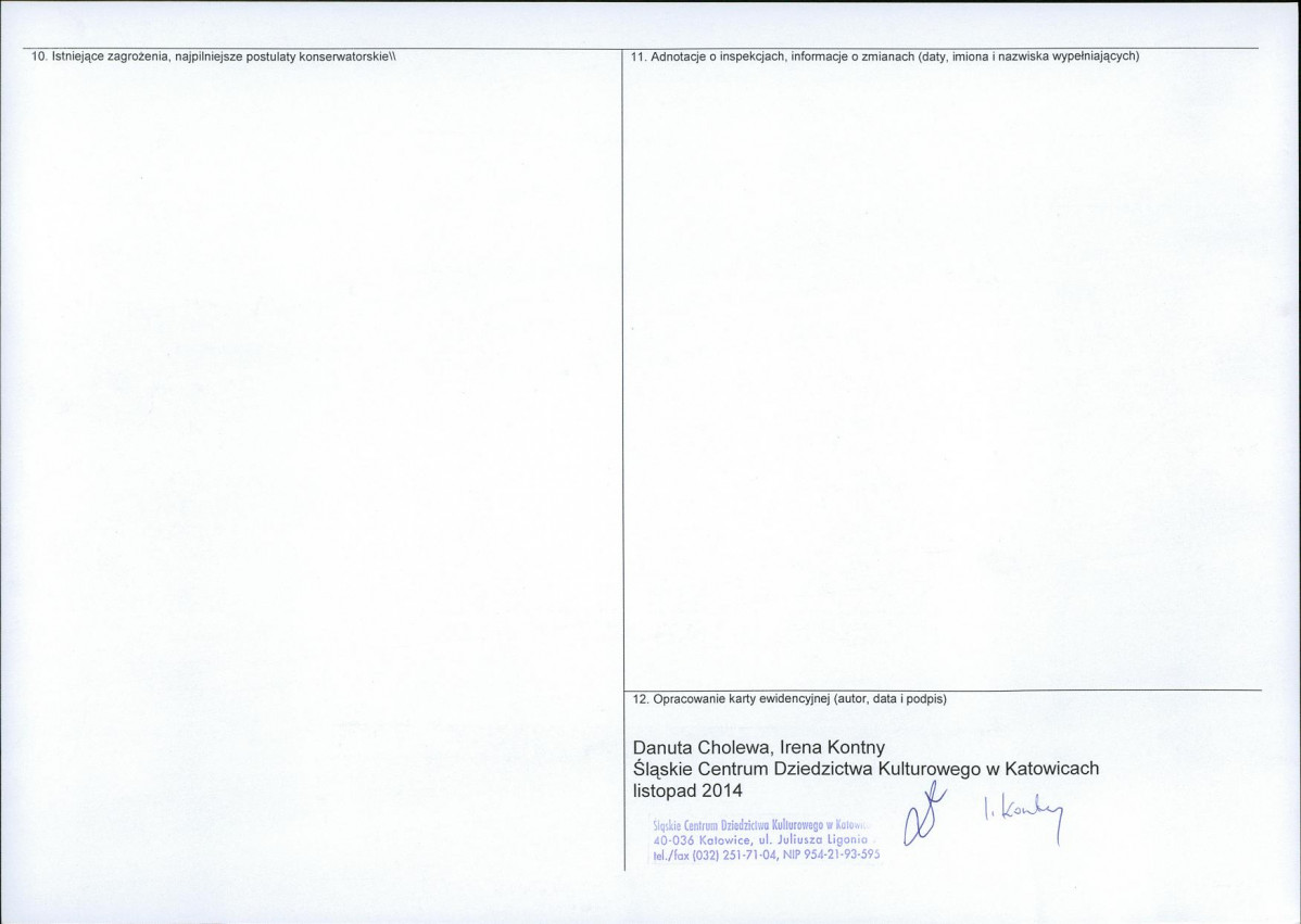 Karta obiektu niewpisanego do rejestru, skan nr 2