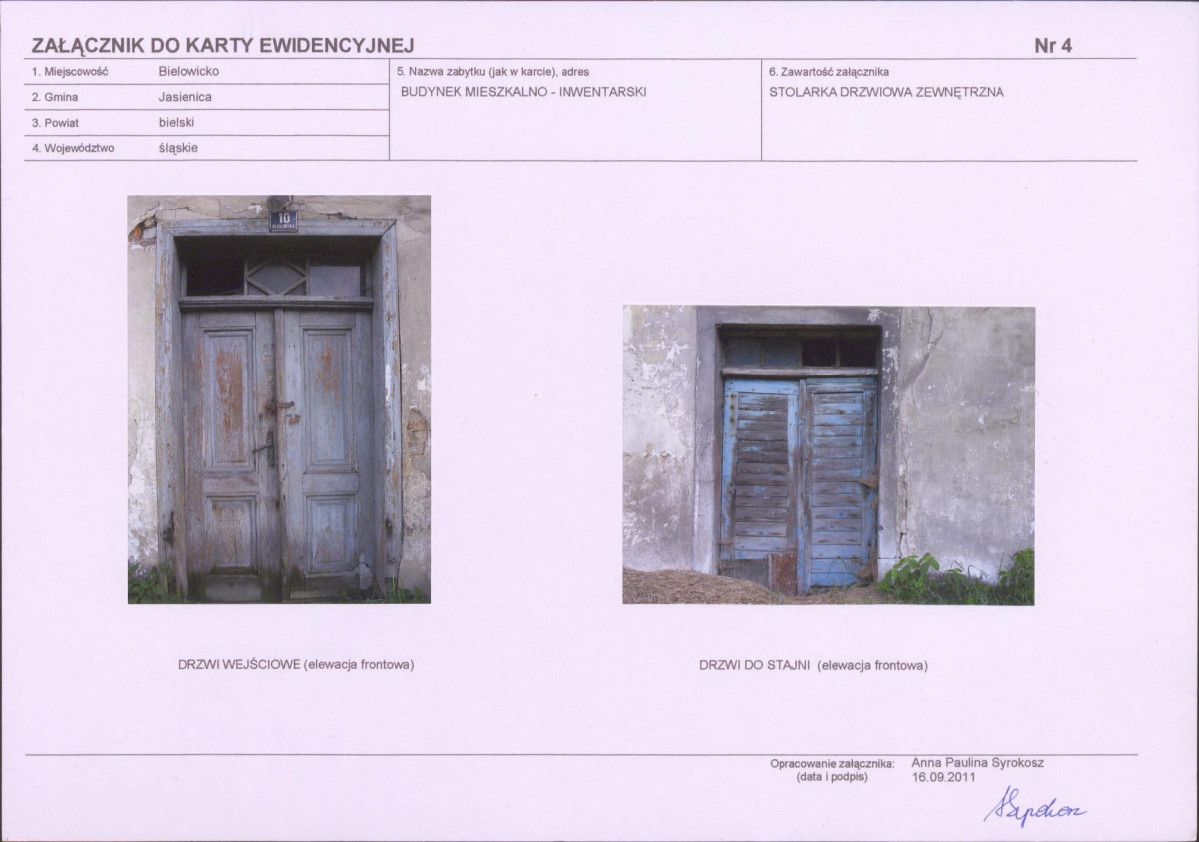 Karta obiektu niewpisanego do rejestru, skan nr 6