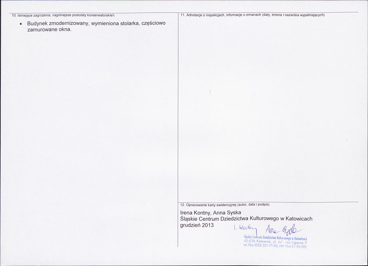 Karta obiektu niewpisanego do rejestru, skan nr 2