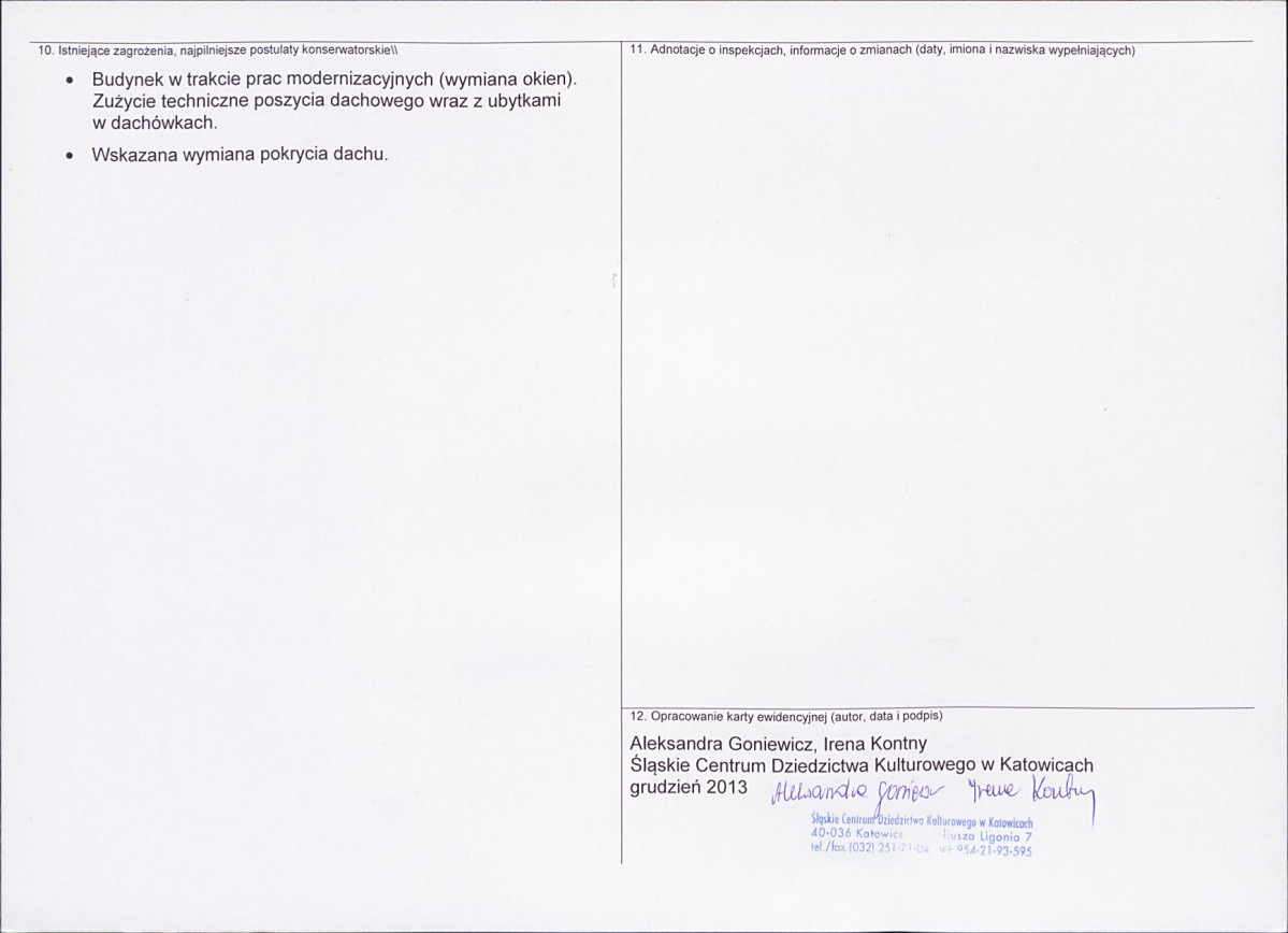 Karta obiektu niewpisanego do rejestru, skan nr 2