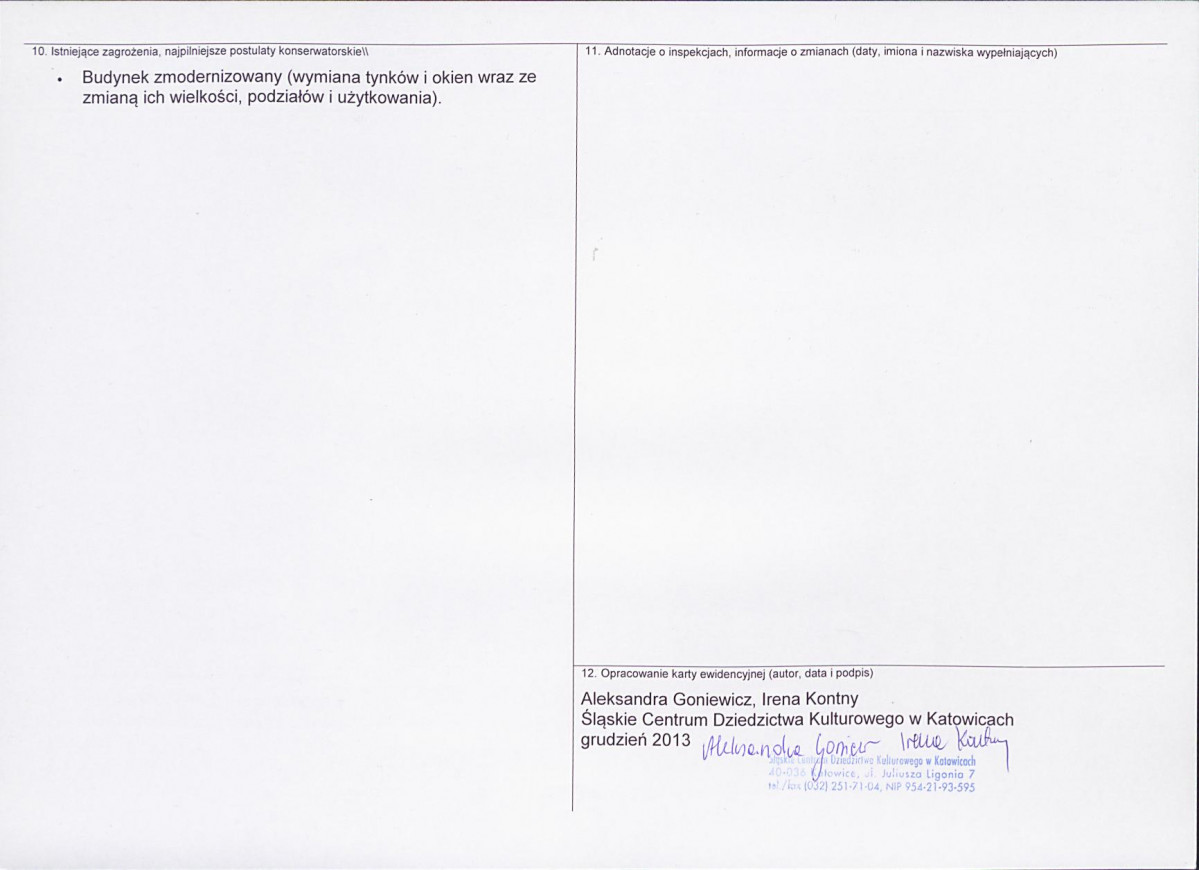Karta obiektu niewpisanego do rejestru, skan nr 2